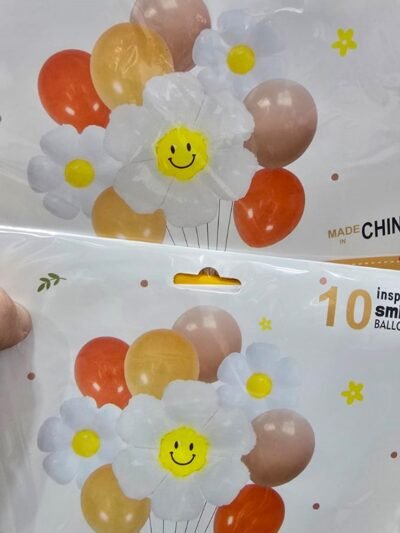 KIT GLOBOS FLOR CARITA 10 PIEZAS x1