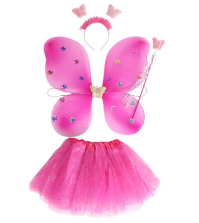 SET MARIPOSA 4 PIEZAS FUCSIA (VARITA - VINCHA - ALA-TUTU)  x1 FP511-02