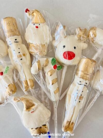 CHUPETIN NAVIDAD DORADA x10