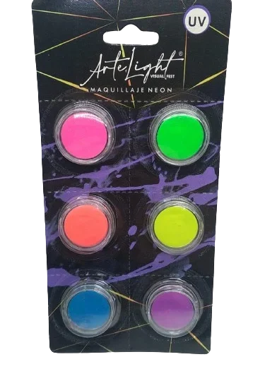MAQUILLAJE ARTISTICO SURTIDO FLUO x 6 unid ARTELIGHT