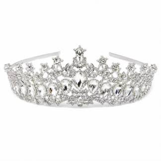CORONA PREMIUM PLATEADA GEMAS Y STRASS COLOR x1 YJ0012