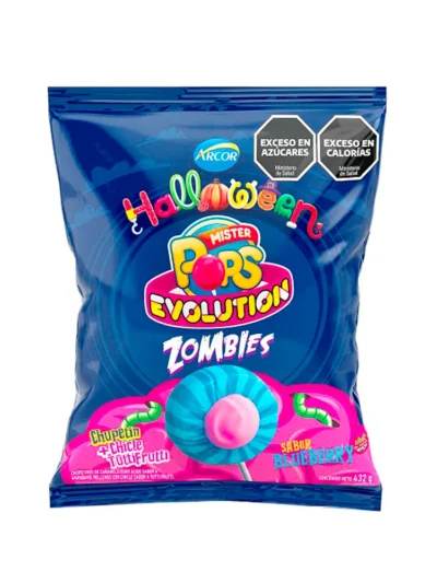 CHUPETIN BOLITA MISTER POPS ZOMBIE x432gr 4500