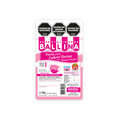 PASTA BALLINA FORMULA H COLOR ROSA x 500grs.