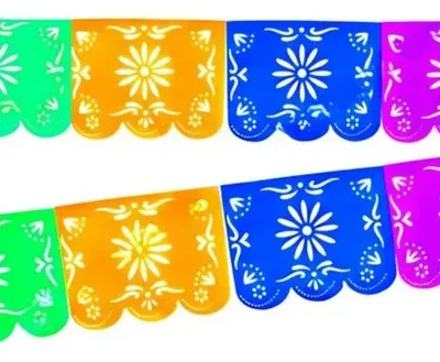 BANDERIN PLASTICO FLOR CALADA MEXICANO x1 IMAGEN