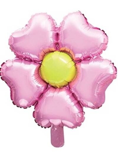 GLOBO OVNI METALIZADO 14" FLOR ROSA x1 (NO APTO HELIO) 55684