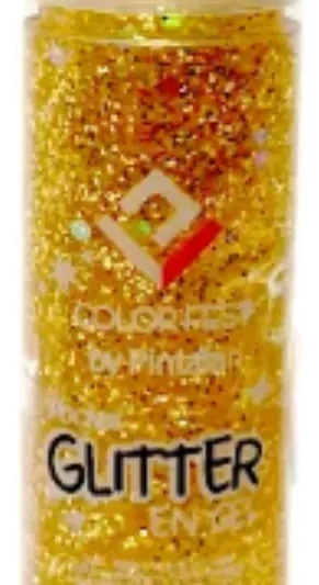 GLITTER EN GEL DORADO PARA CARA- CUERPO 20GR X3 UNIDAD art.0854-0001 PINTAFAN