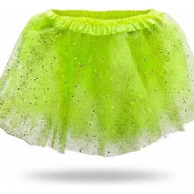 TUTU FLUO GLITTER ADULTO/ADOLESCENTE VERDE AC522 x1  PS