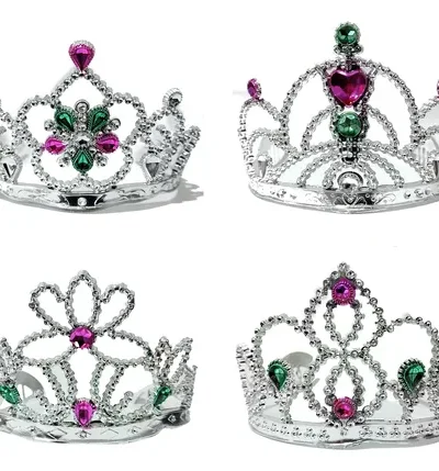 TIARA REINA PLATEADA PLASTICA x1 YJ0305