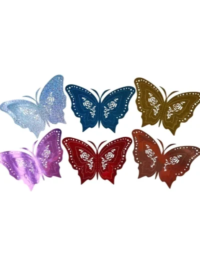 APLIQUE MARIPOSA GRANDE HOLOGRAFICA VARIOS COLORES x6 YJ0794