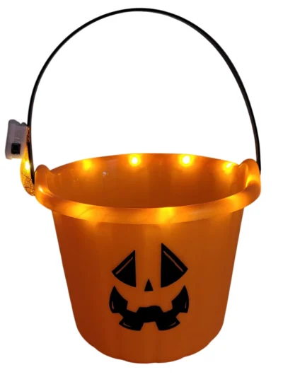 BALDE NARANJA HALLOWEEN CON LUZ x1 HA0434-01