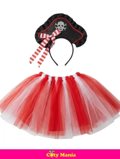 SET HALLOWEEN PIRATA ( TUTU/VINCHA/PARCHE) x1 HA0446-02