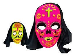 CARETA CON TELA PLASTICA CALACA FLUO x3 3350T