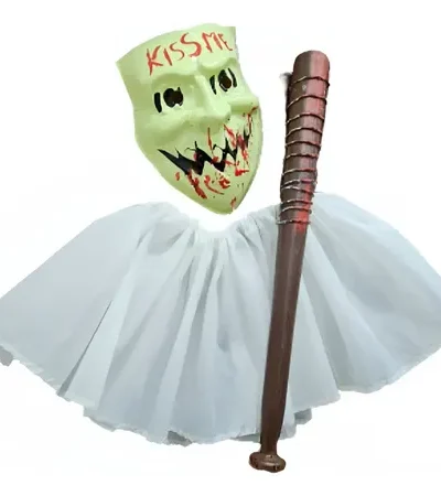 SET HALLOWEEN LA PURGA x1 (careta,pollera,bate)