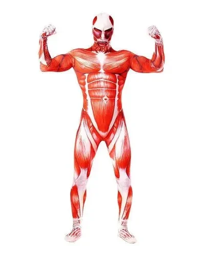 DISFRAZ CUERPO HUMANO MUSCULOSO CON MASCARA O.N x1u.T2