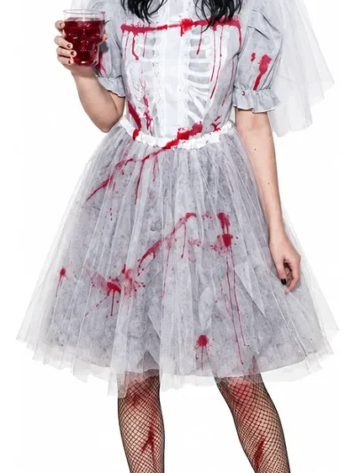 DISFRAZ HALLOWEEN ADULTO/ADOLESCENTE NOVIA ESQUELETO CROSTI x1