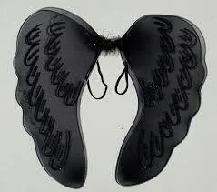 ALAS ANGEL NEGRO HALLOWEEN CON BRILLO x1 LB462