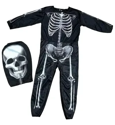DISFRAZ HALLOWEEN ESQUELETO ESTAMPADO NIÑO CANDELA x1 H074 T4