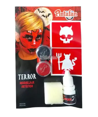 KIT MAQUILLAJE ARTISTICO HALLOWEEN TERROR DIABLO VINCHA X1 COD.616.04