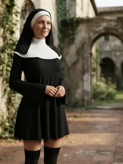 DISFRAZ ADULTO/ADOLESCENTE MONJA SEXY TALLE M x1 DI012M